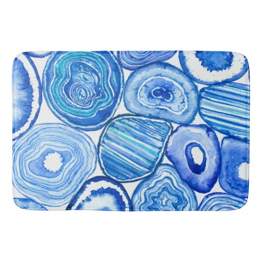 青い瑪瑙のスライス バスマット (正面)