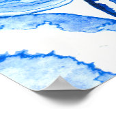 青い瑪瑙のスライス ポスター (角)