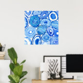 青い瑪瑙のスライス ポスター (ホームオフィス)