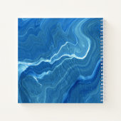 青い瑪瑙の大理石の抽象化 ノートブック (裏面)