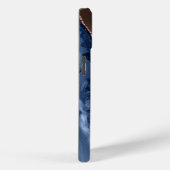 青い瑪瑙の大理石バラ金ゴールド名スクリプト Case-Mate iPhoneケース (裏面 / 右)