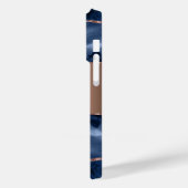 青い瑪瑙の大理石バラ金ゴールド名スクリプト Case-Mate iPhoneケース (裏面 / 左)