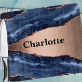 青い瑪瑙の大理石バラ金ゴールド名 カッティングボード