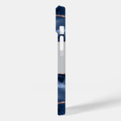 青い瑪瑙の大理石バラ金ゴールド銀名スクリプト Case-Mate iPhoneケース (裏面 / 左)