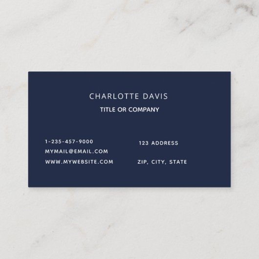 青い瑪瑙の大理石モノグラムイニシャル 名刺 (裏面)