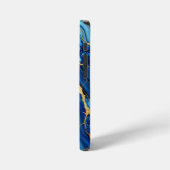 青い瑪瑙の大理石iPhone 12タフケース iPhoneケース (左側面)