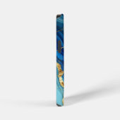 青い瑪瑙の大理石iPhone 12タフケース iPhoneケース (右側面)