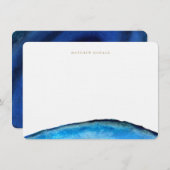 青い瑪瑙の文房具 ノートカード (正面/裏面)