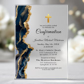 青い瑪瑙の金ゴールドの確認 アクリル招待状