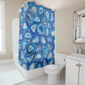 青い瑪瑙ジオデスの結晶パターン シャワーカーテン (インサイチュ)
