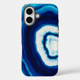 青い瑪瑙スライス | 抽象芸術 iPhone 16ケース