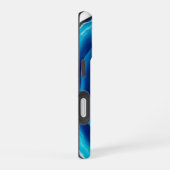 青い瑪瑙スライス | 抽象芸術 iPhone 16ケース (右側面)