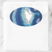 青い瑪瑙 楕円形シール (バッグ)