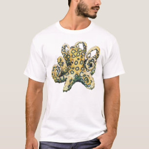 青い環状のタコ Tシャツ