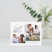 青い甘いワンドーナツのバースデー数々のタホリデー シーズンポストカード (スタンド正面)