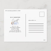 青い甘いワンドーナツのバースデー数々のタホリデー シーズンポストカード (裏面)