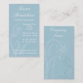 青い生け花デザイナー名刺 名刺 (正面/裏面)