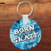 青い生まれ水色の落書き キーホルダー (正面)