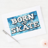 青い生まれ水色の落書き 長方形シール (封筒)