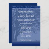 青い生命の木 バー・ミッツヴァ招待状 招待状 (正面/裏面)