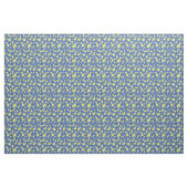 青い生地の星パターン黄色 ファブリック (ヤード)