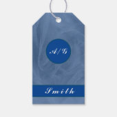 青い生地テクスチャプリント – 任意の色のギフトラベル ギフトタグ (正面)