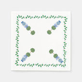 青い生姜の瓶　瓶の上のトピアリー　ワインボトルクロス　ナプキン スタンダードカクテルナプキン (正面)