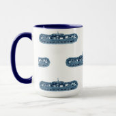 青い産業機械タンクはヴィンテージを追跡します マグカップ (左)