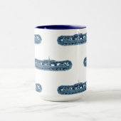 青い産業機械タンクはヴィンテージを追跡します マグカップ (中央)