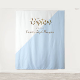 青い男の子の現代的な洗礼バックドロップ タペストリー