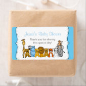 青い男の子ジャングル動物の水のボトルのお願い ラベル (インサイチュ)