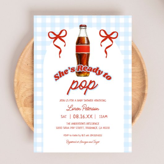 青い男の子ポップ・アートのソーダ赤ちゃんシャワー準備 招待状