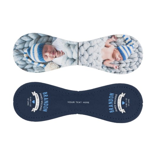 青い男の赤ちゃんの発表写真 野球ボール (パネル)