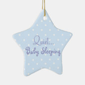 青い男の赤ちゃんの睡眠のドアの印 セラミックオーナメント (右)