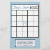 青い男の赤ちゃんの足跡をテーマにした赤ちゃんシャワーゲーム チラシ (正面)