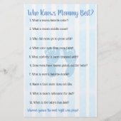 青い男の赤ちゃんの足跡をテーマにした赤ちゃんシャワーゲーム チラシ (裏面)