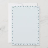 青い男の赤ちゃんゾウとバルーンウォーターの色 招待状 (裏面)