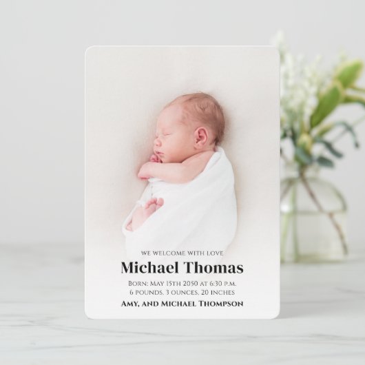 青い男の赤ちゃん写真の生誕発表 (スタンド正面)