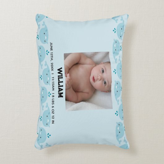 青い男の赤ちゃん名誕生日付統計 |フォトベビー アクセントクッション (正面(垂直))