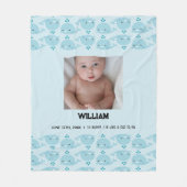 青い男の赤ちゃん名誕生日付統計 |フォトベビー フリースブランケット (正面)