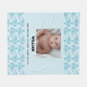 青い男の赤ちゃん名誕生日付統計 |フォトベビー フリースブランケット (正面(横))