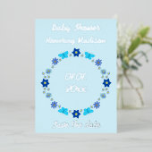 青い男の赤ちゃん蝶と花の日付を保存 箔シーズンカード (立ち正面)