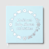 青い男の赤ちゃん蝶と花ベビーシャワー ゲストブック (正面)