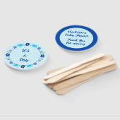 青い男の赤ちゃん蝶と花ベビーシャワー ハンドファン (組立なし)