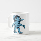 青い男は犬を散歩する。 コーヒーマグカップ (正面左)