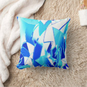 青い画像の切り抜きは不規則にねじれている クッション (ブランケット)