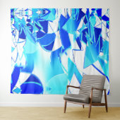 青い画像の切り抜きは不規則にねじれている タペストリー (インサイチュ(横))