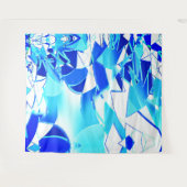 青い画像の切り抜きは不規則にねじれている タペストリー (正面(横))