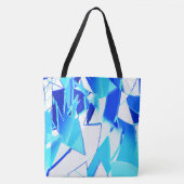 青い画像の切り抜きは不規則にねじれている トートバッグ (正面)