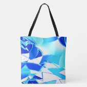 青い画像の切り抜きは不規則にねじれている トートバッグ (裏面)